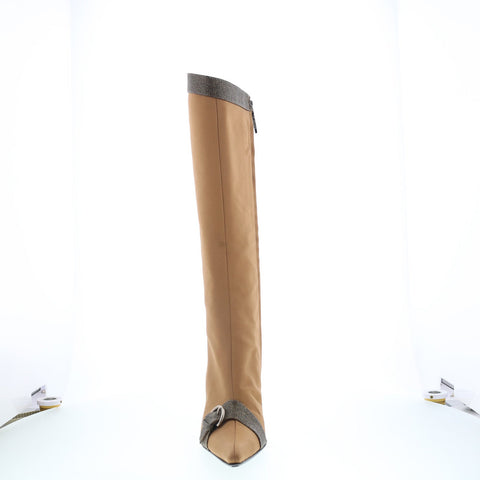 Dibera Stivali Donna DIBRERA 13 Womens Brown Leather Zipper Knee High Boots