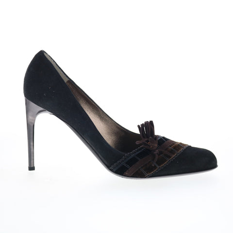 Dibera Scarpe Donna DIBRERA 7 Womens Black Suede Slip On Pumps Heels Shoes