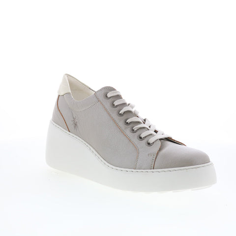 Fly London Dile DILE450FLY-007 Womens Silver Leather Lifestyle Sneakers Shoes