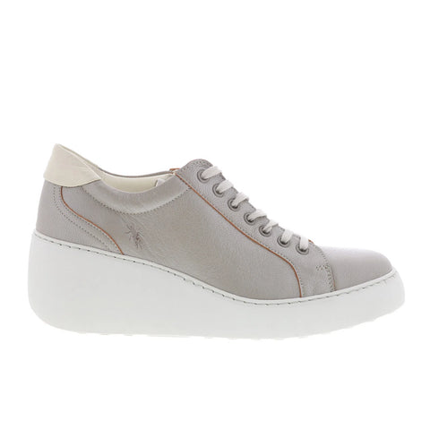 Fly London Dile DILE450FLY-007 Womens Silver Leather Lifestyle Sneakers Shoes