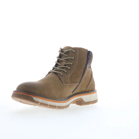 Freeman Dillon F220114 Mens Brown Wide Leather Lace Up Casual Dress Boots