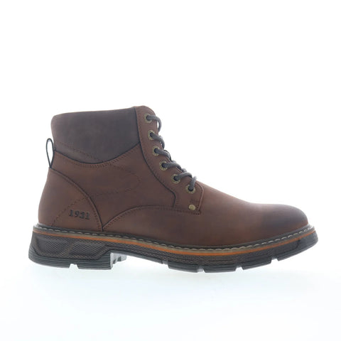Freeman Dillon F220137 Mens Brown Wide Leather Lace Up Casual Dress Boots