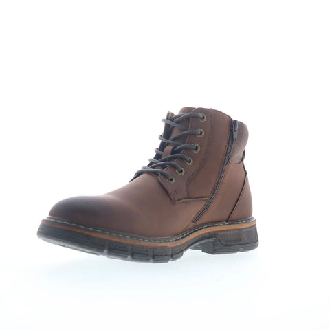Freeman Dillon F220137 Mens Brown Wide Leather Lace Up Casual Dress Boots