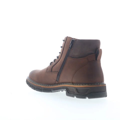 Freeman Dillon F220137 Mens Brown Wide Leather Lace Up Casual Dress Boots