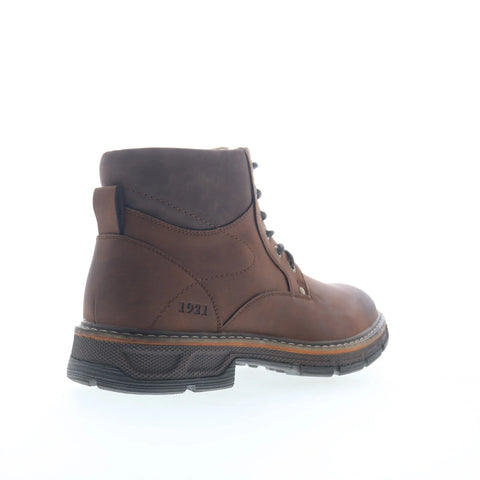 Freeman Dillon F220137 Mens Brown Wide Leather Lace Up Casual Dress Boots