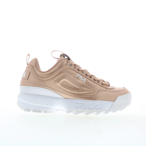 Fila Disruptor II Premium Metallic Womens Gold Lifestyle Sneakers Shoes