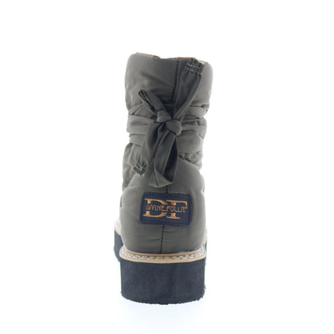 Divine Follie Divine Follie10 Womens Green Canvas Casual Dress Boots