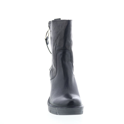 Divine Follie Divine Follie14 Womens Black Leather Ankle & Booties Boots
