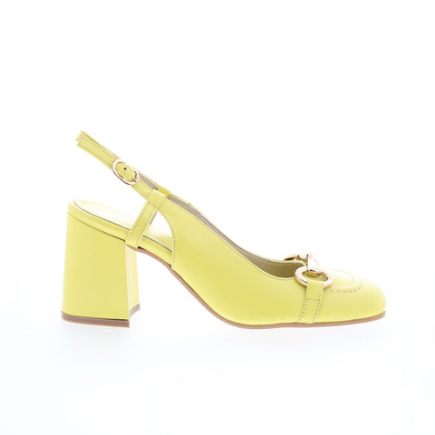 Divine Follie Divine Follie19 Womens Yellow Leather Pumps Heels Shoes