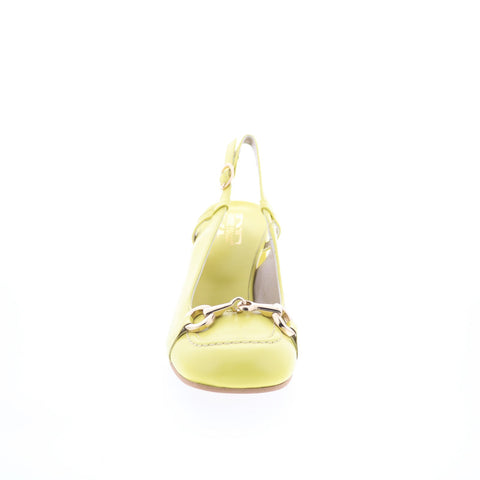 Divine Follie Divine Follie19 Womens Yellow Leather Pumps Heels Shoes