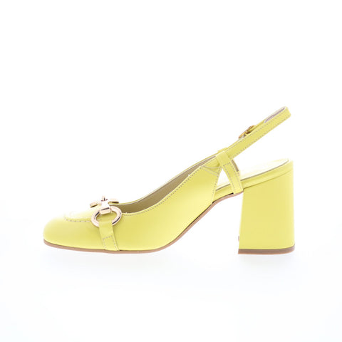 Divine Follie Divine Follie19 Womens Yellow Leather Pumps Heels Shoes