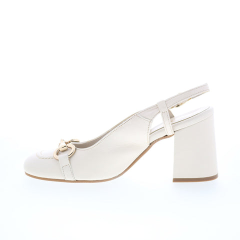 Divine Follie Divine Follie1 Womens White Leather Pumps Heels Shoes