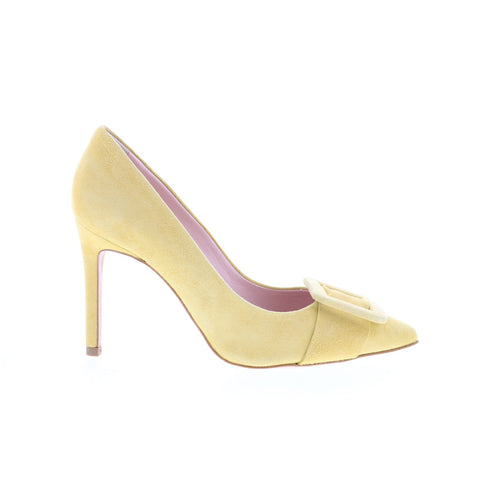 Divine Follie Divine Follie20 Womens Yellow Suede Slip On Pumps Heels Shoes