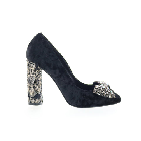 Divine Follie Divine Follie3 Womens Black Synthetic Slip On Pumps Heels Shoes