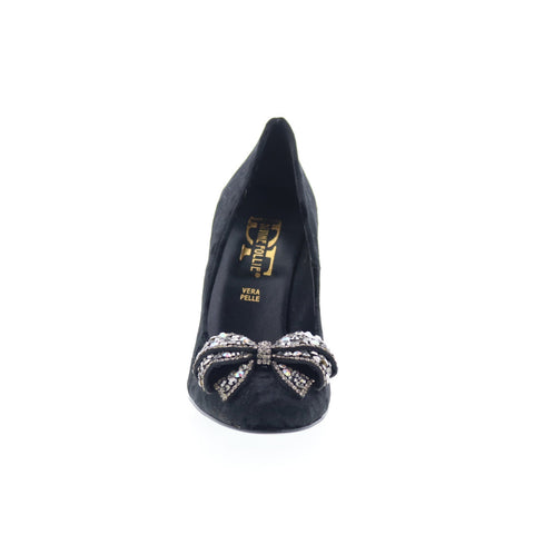 Divine Follie Divine Follie3 Womens Black Synthetic Slip On Pumps Heels Shoes
