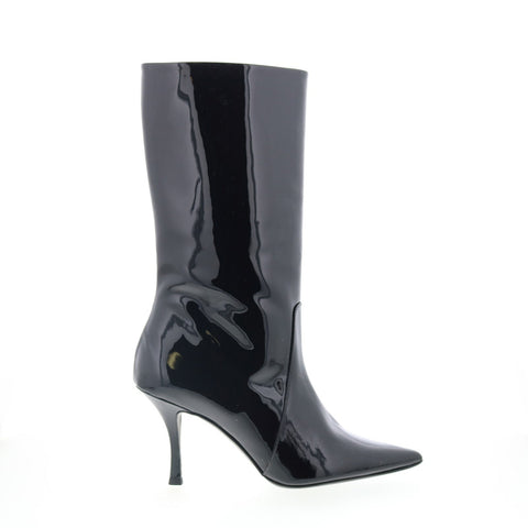 Divine Follie Divine Follie9 Womens Black Leather Ankle & Booties Boots