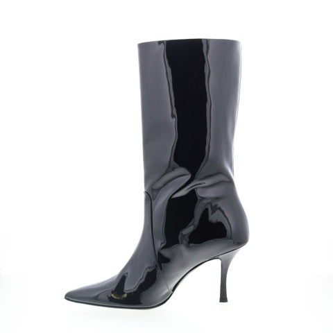 Divine Follie Divine Follie9 Womens Black Leather Ankle & Booties Boots