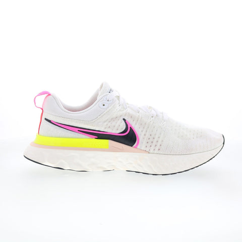 Nike React Infinity Run Flyknit 2 Mens White Canvas Athletic Running Shoes