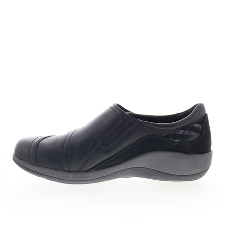 Aetrex Karina DM500 Womens Black Leather Strap Lifestyle Sneakers Shoes
