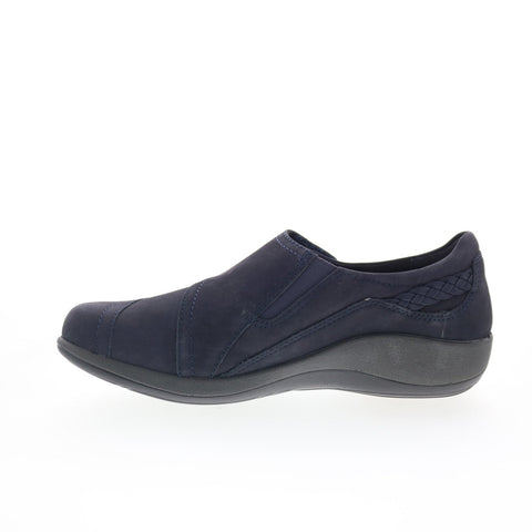 Aetrex Karina DM505 Womens Blue Leather Loafer Flats Shoes