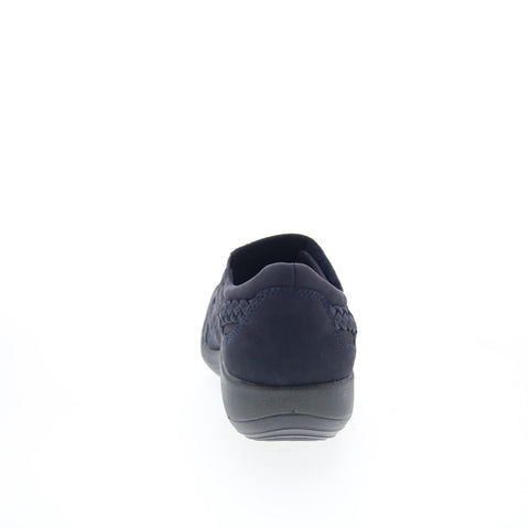 Aetrex Karina DM505 Womens Blue Leather Loafer Flats Shoes