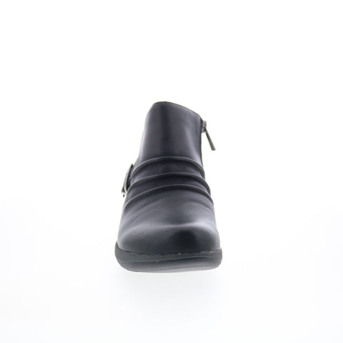 Aetrex Luna DM700W Womens Black Wide Leather Zipper Casual Dress Boots