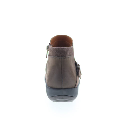 Aetrex Luna DM702W Womens Brown Nubuck Zipper Casual Dress Boots