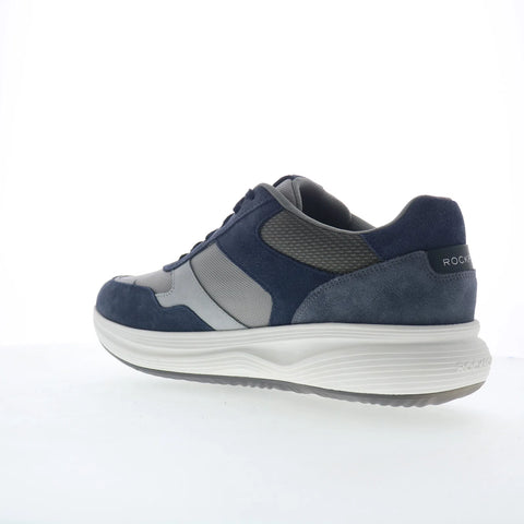 Rockport DMX Corvin Mens Blue Suede Lace Up Lifestyle Sneakers Shoes