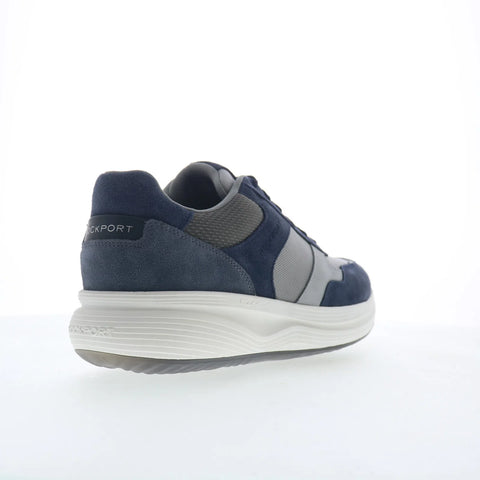 Rockport DMX Corvin Mens Blue Suede Lace Up Lifestyle Sneakers Shoes