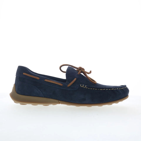 Rockport DMX Dunphy Mens Blue Wide Suede Loafers & Slip Ons Casual Shoes