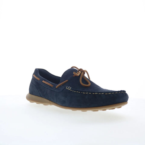 Rockport DMX Dunphy Mens Blue Wide Suede Loafers & Slip Ons Casual Shoes