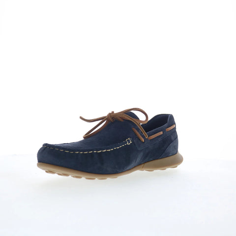 Rockport DMX Dunphy Mens Blue Wide Suede Loafers & Slip Ons Casual Shoes