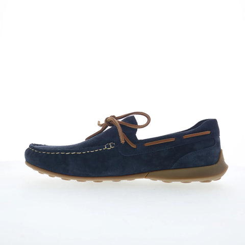 Rockport DMX Dunphy Mens Blue Wide Suede Loafers & Slip Ons Casual Shoes