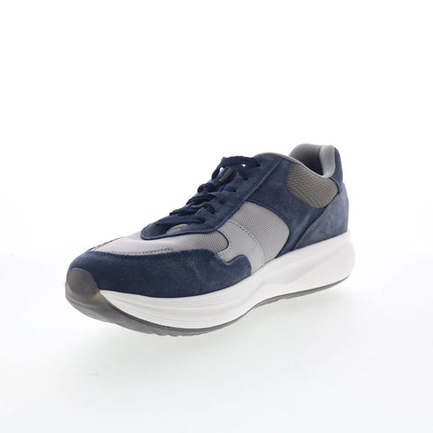 Rockport DMX Corvin Mens Blue Suede Lace Up Lifestyle Sneakers Shoes