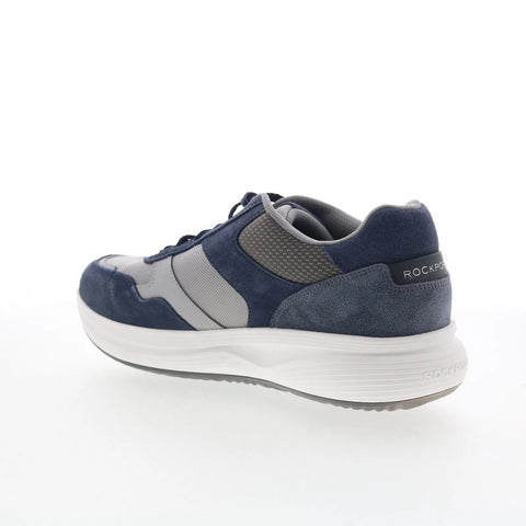 Rockport DMX Corvin Mens Blue Suede Lace Up Lifestyle Sneakers Shoes