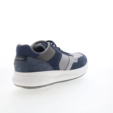 Rockport DMX Corvin Mens Blue Suede Lace Up Lifestyle Sneakers Shoes