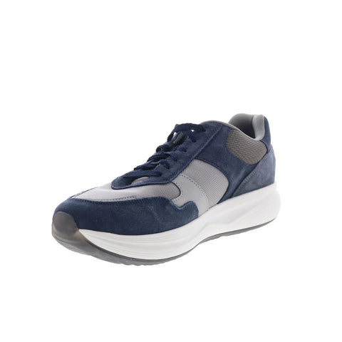 Rockport DMX Corvin Mens Blue Suede Lace Up Lifestyle Sneakers Shoes