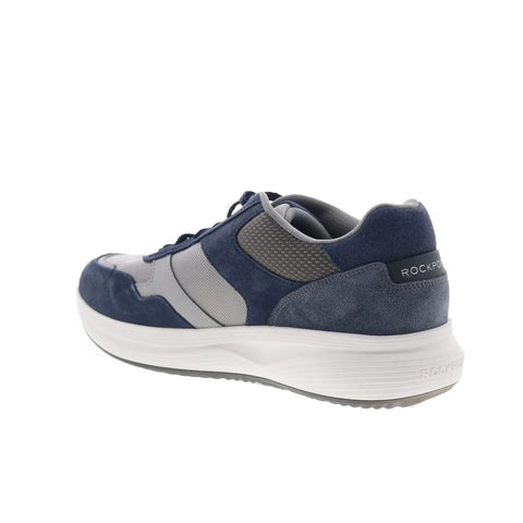 Rockport DMX Corvin Mens Blue Suede Lace Up Lifestyle Sneakers Shoes