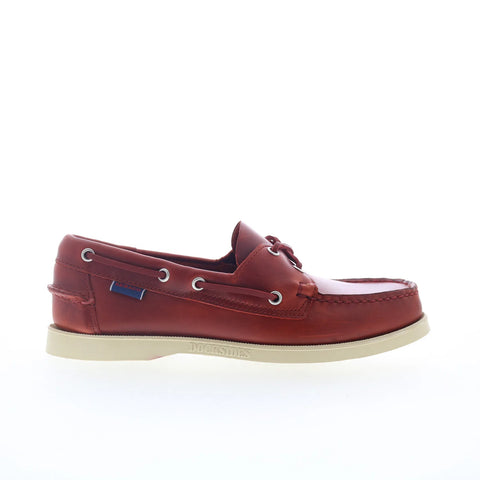 Sebago Docksides Portland 70000G0-993 Mens Red Loafers & Slip Ons Boat Shoes 