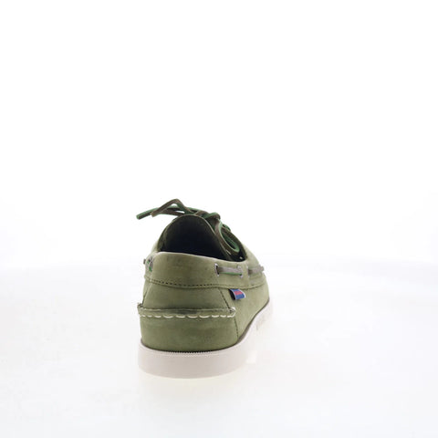 Sebago Docksides Portland Crazy Horse Mens Green Suede Loafers Boat Shoes