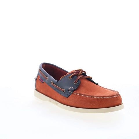 Sebago Docksides Portland Nubuck Waxy Mens Brown Loafers Boat Shoes