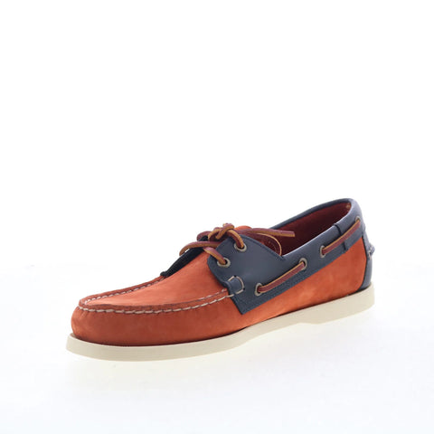 Sebago Docksides Portland Nubuck Waxy Mens Brown Loafers Boat Shoes