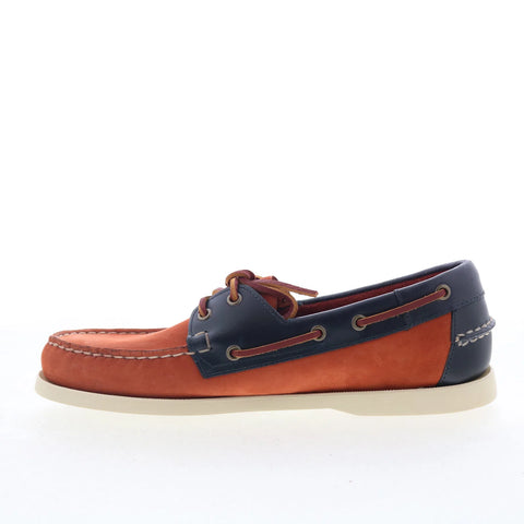 Sebago Docksides Portland Nubuck Waxy Mens Brown Loafers Boat Shoes