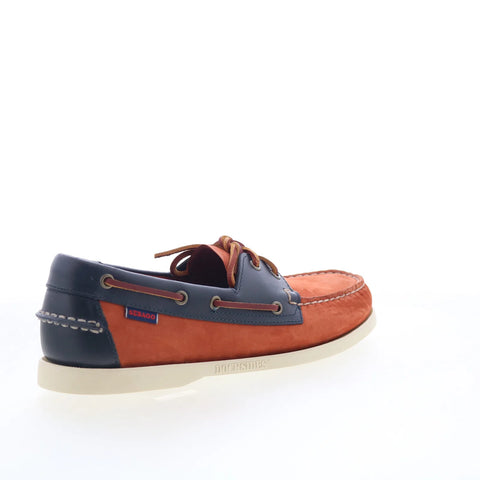Sebago Docksides Portland Nubuck Waxy Mens Brown Loafers Boat Shoes