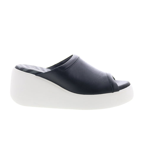 Fly London Doli DOLI042FLY-004 Womens Black Leather Slides Sandals Shoes