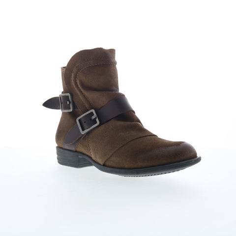 Miz Mooz Domenique Womens Brown Suede Zipper Ankle & Booties Boots
