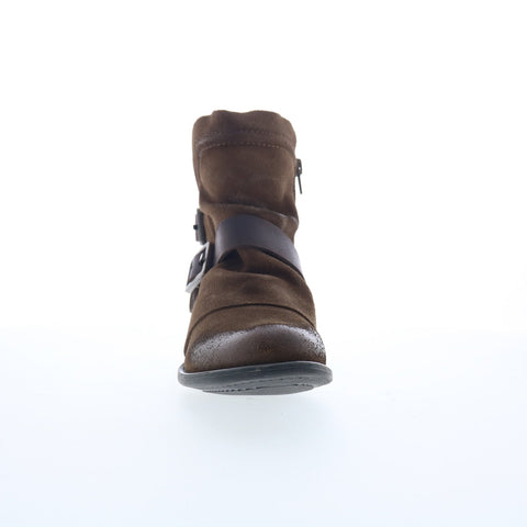 Miz Mooz Domenique Womens Brown Suede Zipper Ankle & Booties Boots