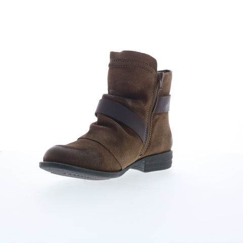 Miz Mooz Domenique Womens Brown Suede Zipper Ankle & Booties Boots