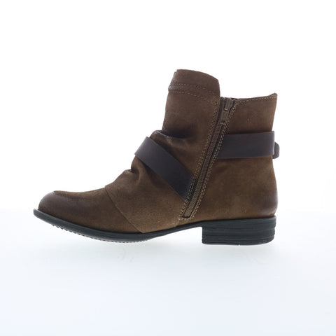 Miz Mooz Domenique Womens Brown Suede Zipper Ankle & Booties Boots