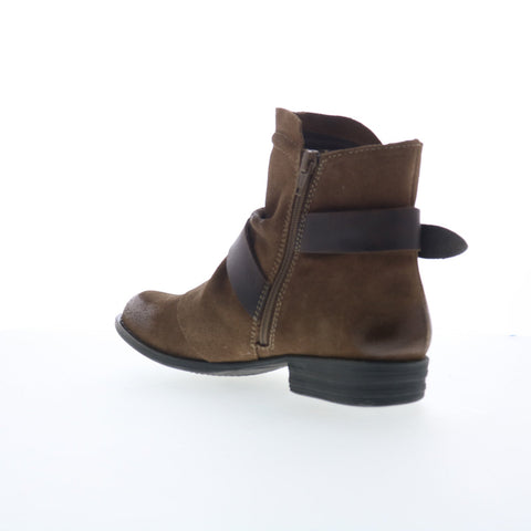 Miz Mooz Domenique Womens Brown Suede Zipper Ankle & Booties Boots